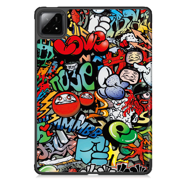 Puzdro grafické na Xiaomi Pad 7 / Pad 7 Pro 11.2 s klapkou / Xiaomi Pad 7 Pro - ochranné so stojanom