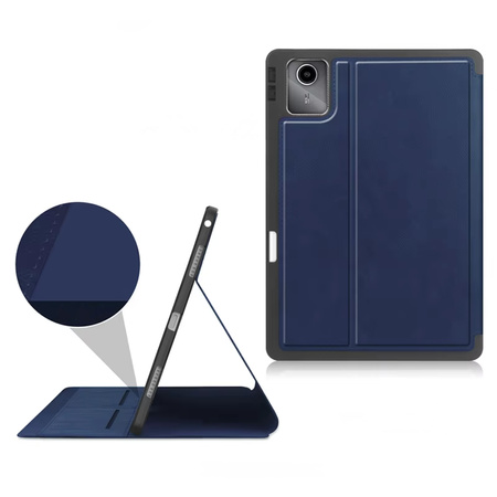 Etui skórzane z kieszeniami do Lenovo Tab M11 TB330FU 10.95" (Granatowe)