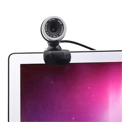 Kamera internetowa mikrofon do lekcji pracy video PC laptop A860 z uchwytem, czarna