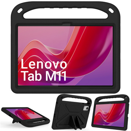 Puzdro Pancierové s držiakom na Lenovo Tab M11 10.95 / Tab M11, čierne - ochranné so stojanom