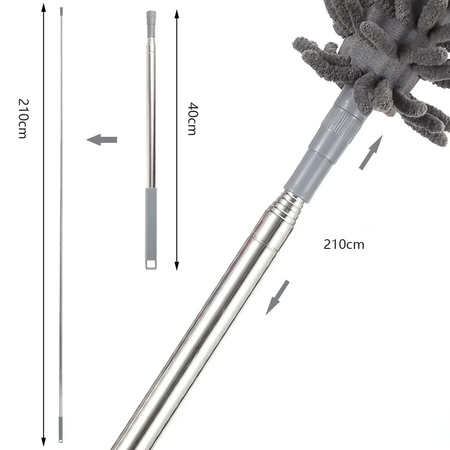 Miotełka teleskopowa do kurzu 3w1 250cm szczotka zmiotka zestaw XXL, szary