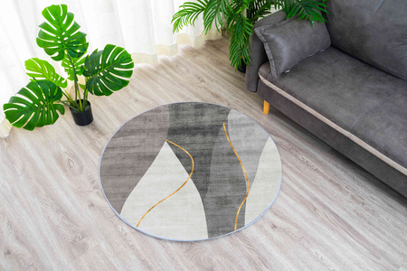 Round carpet NOVO Strado modern delicate gray pattern for living room Grey Echo 200x200 cm