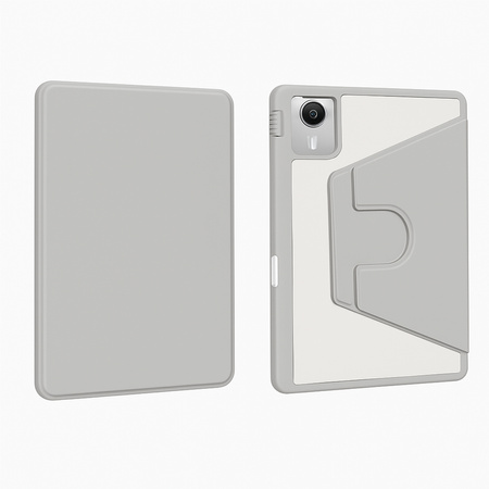 Etui Obrotowe Clear do Lenovo Idea Tab 11 2025, szare - ochronne z podstawką