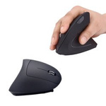 Bezprzewodowa Mysz Pionowa ergonomiczna wertykalna Cliry 2.4 GHz optyczna, czarny
