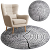 NOVO Strado modern tree trunk carpet for living room grey pattern Grey Trunk 90x90 cm
