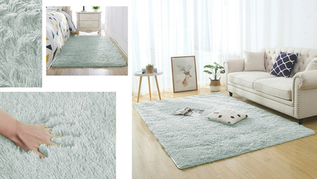 Shaggy Strado room carpet 120x160 WhiteLime (White Lime)