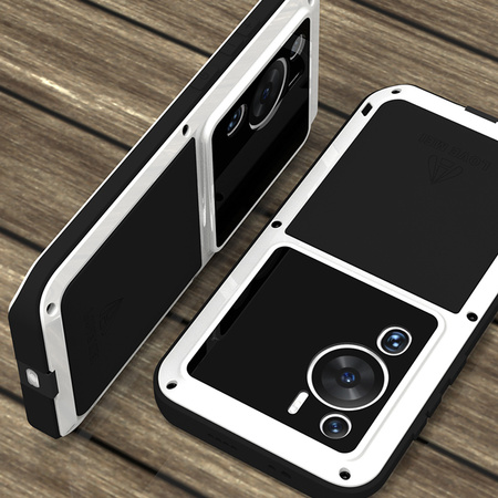 Etui Pancerne Love Mei do Huawei P60 / Huawei P60 Pro, czarne - ochronne z podstawką, dostęp do portów i przycisków