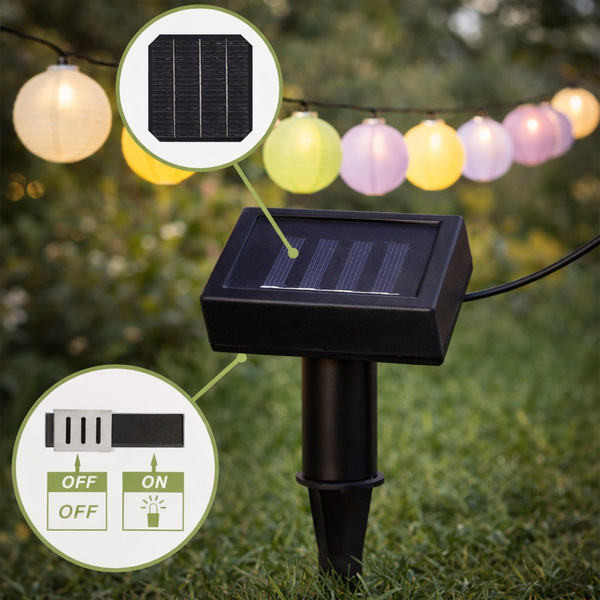 Lampiony solarne w kształcie kul 10 sztuk