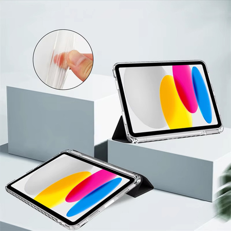 Hard Crystal case with stylus holder for Apple iPad 10.9 10 GEN 2022 / iPad 11 A16 11GEN 2025 - Black