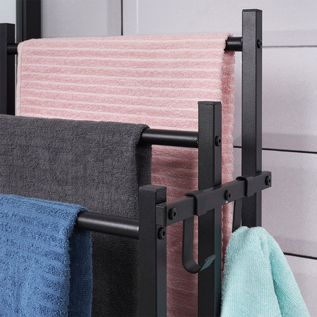 Standing towel rack metal black