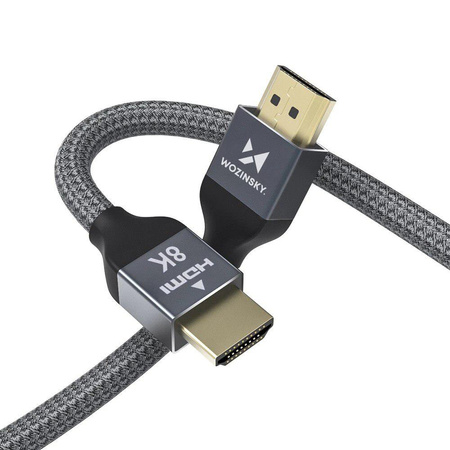 Wozinsky cable HDMI 2.1 8K 60 Hz 48 Gbps / 4K 120 Hz / 2K 144 Hz 1 m silver (WHDMI-10)