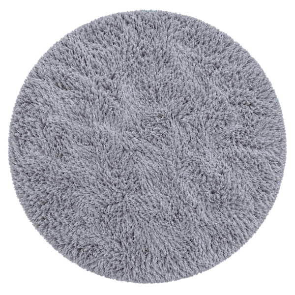 Shaggy Strado 80x80 SilverFur Round Carpet (Light Gray)