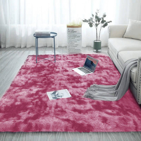 Dywan Shaggy Ombre antypoślizgowy nowoczesny salon miękki 100x150, czerwony