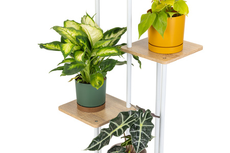 Kwietnik metalowy na kwiaty stojący wysoki 5 poziomów duży 106cm XL Palace, biały