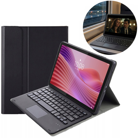 Puzdro s klávesnicou touch na Lenovo Tab 10.1 2025, čierne - ochranné so stojanom