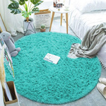 Shaggy Strado 120x120 round carpet TurquoiseSea (Turquoise)