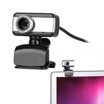 WebCam 8808 black webcam with microphone and universal mounting clip