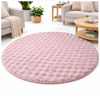 Dywan okrągły Rabbit Bubble 120 cm, różowy - pluszowy, miękki do salonu i sypialni