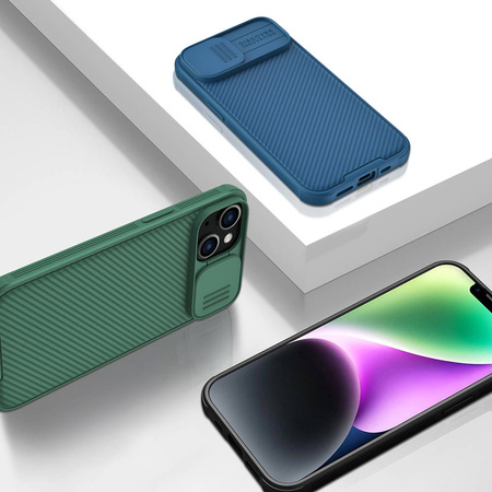 Puzdro Nillkin Camshield Pro na iPhone 14 Plus kryt fotoaparátu zadný kryt, čierne - ochranné so stojanom