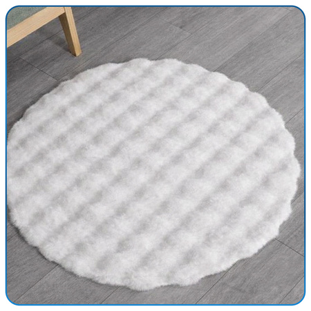 Okrúhly koberec Rabbit Bubble 120 cm, biely - plyšový, mäkký do obývačky a spálne