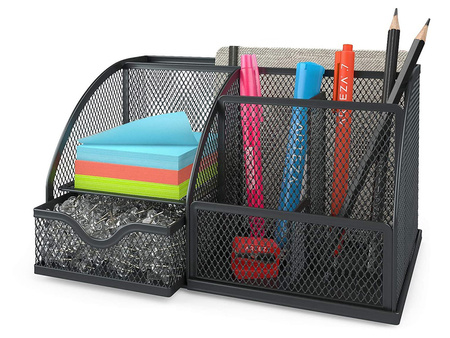 Toolbox, desk organizer, 6 compartments, drawer