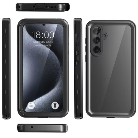 IP68 360+ strap waterproof case for Galaxy A55 5G (Black)