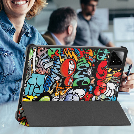 Puzdro grafické na Xiaomi Pad 7 / Pad 7 Pro 11.2 s klapkou / Xiaomi Pad 7 Pro - ochranné so stojanom