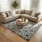 Dywan do salonu shaggy DECOR antypoślizgowy miękki puszysty modny 140x200 Black Cube