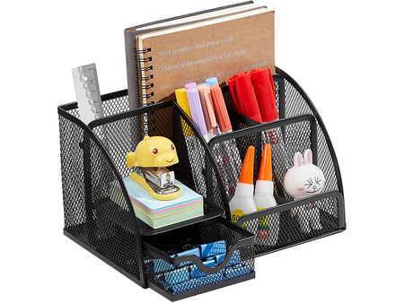 Toolbox, desk organizer, 6 compartments, drawer