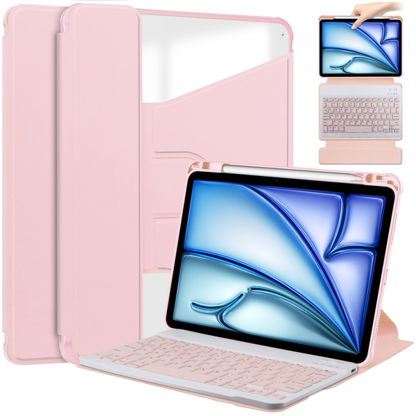 Etui klawiatura 360 iPad Air 13 2025/2024 - różowe