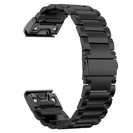 Stalowa bransoleta pasek do Garmin Fenix 6X (Czarny)