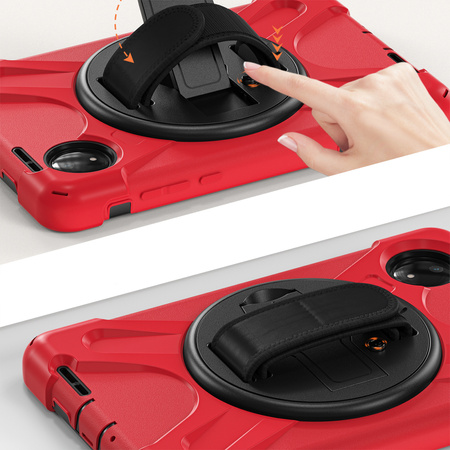 Puzdro pancierové Shockproof s držiakom na Xiaomi Redmi Pad SE 8.7 2024 / Redmi Pad SE 8.7, červené - ochranné