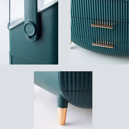 Casket organizer trunk for cosmetics jewelry (White)