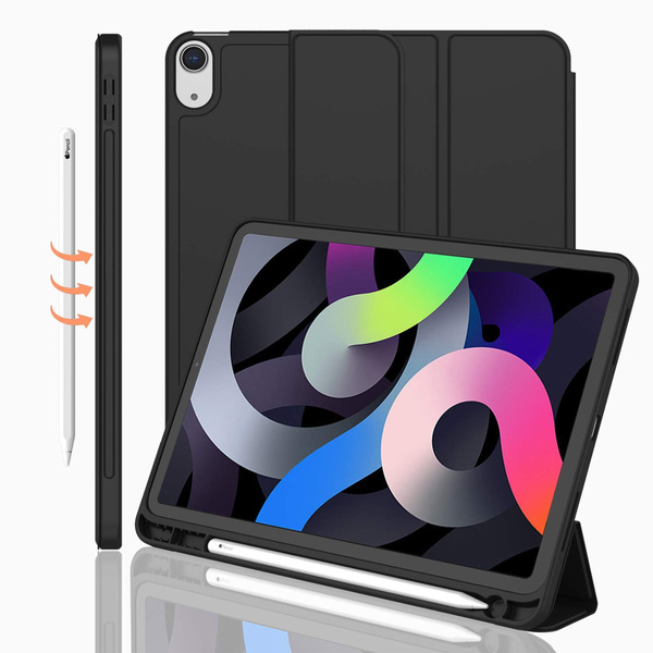 Etui Smart Pencil do iPad Air 11 M4 M3 M2, 2026/ 25/ 24, gen. 8/ 7/ 6, czarne - ochronne z podstawką
