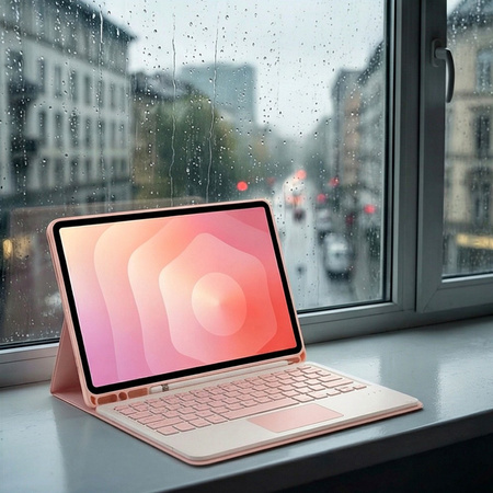 Etui z klawiaturą Bluetooth do Samsung Galaxy Tab A11+, różowe