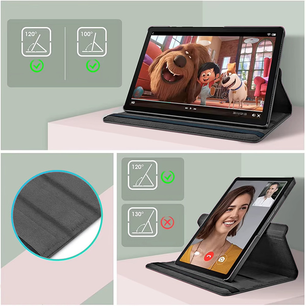 Etui Obrotowe 360 do Lenovo Tab M10 10.1 2022 3 Gen / Tab M10 Plus 2022 3-generacja, czarne - ochronne z podstawką