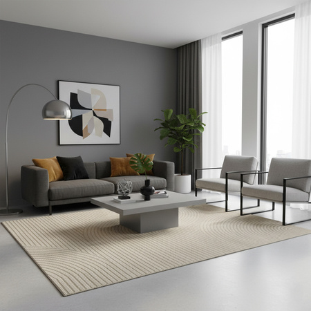 Dywan 160x230 do salonu pętelkowy duży japandi nowoczesny ciężki gruby POLO, beżowy