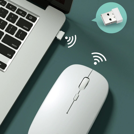 Bluetooth wireless computer mouse with radio band - CTMM (White)