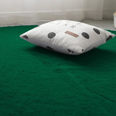 Rabbit Strado 140x140 BottleGreen round rug (Green)