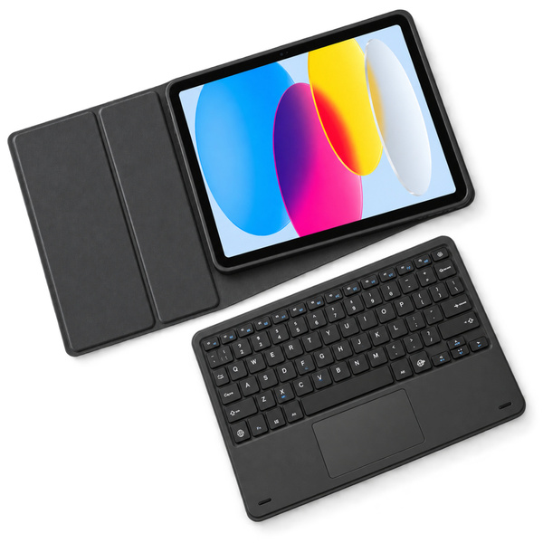Puzdro s klávesnicou touch na iPad 10.9 10 Gen 2022 / iPad 11 Gen A16 2025 / iPad 10, čierne - ochranné so stojanom