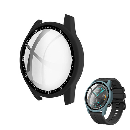 Etui do Huawei Watch GT 2 46, czarne - ochronne z podstawką, dostęp do portów i przycisków