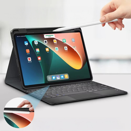 Etui i KLAWIATURA touchpad do Xiaomi Pad 7 / Pad 7 PRO 11.2 uchwyt na rysik, czarne