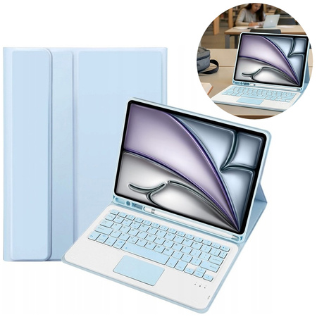 Etui z klawiaturą do iPad Air 11 M3 2025 / Air 11 M2 2024 Gen 7, niebieskie - ochronne z podstawką