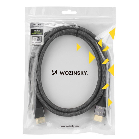 Wozinsky cable HDMI 2.1 8K 60 Hz 48 Gbps / 4K 120 Hz / 2K 144 Hz 1 m silver (WHDMI-10)