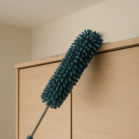 Kefa na prach z mikrovlákna teleskopická na pavučiny dlhá 60-95cm, tmavomodrá