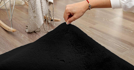 Rabbit Strado round rug 200x200 Black (Black)