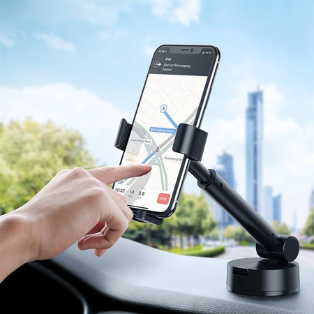 Gravity car mount for Baseus Tank phone with suction cup (black)