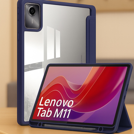 Puzdro Crystal case na Lenovo Tab M11 10.95 11 / 11 TB330, tmavomodré - ochranné so stojanom