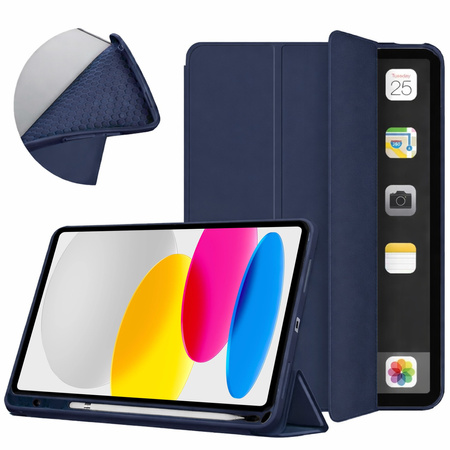 Puzdro Smart na iPad 10.9 2022 Gen. 10 / iPad 11 2025 A16 Gen. 11 s klapkou, tmavomodré - ochranné so stojanom
