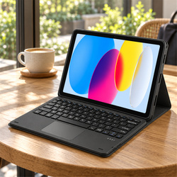 Puzdro s klávesnicou touch na iPad 10.9 10 Gen 2022 / iPad 11 Gen A16 2025 / iPad 10, čierne - ochranné so stojanom